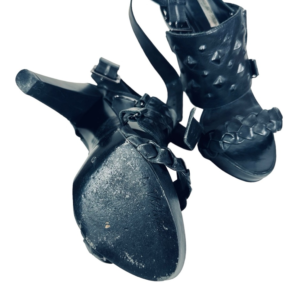 Sexy platforms with rocker edge by Pour La Victoire studded braided straps 9.5 - Picture 6 of 7